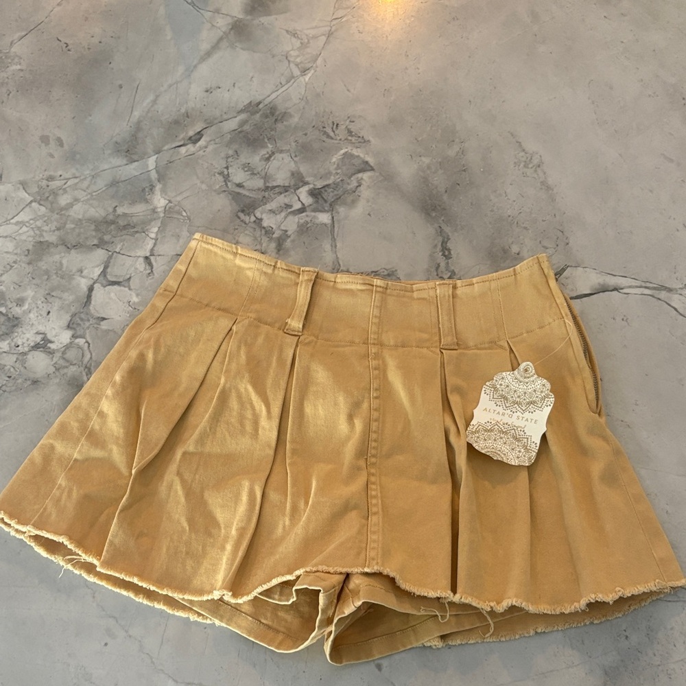 Altar'd State Gold Pleated Skorts